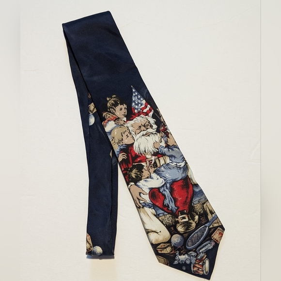 Stafford Other - Holiday Novelty NeckTie STAFFORD Old World Patriotic Santa Christmas tie